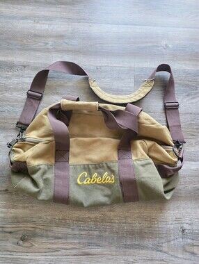 Cabela's Men's Two-Tone Canvas Duffel Bag in Tan/Olive